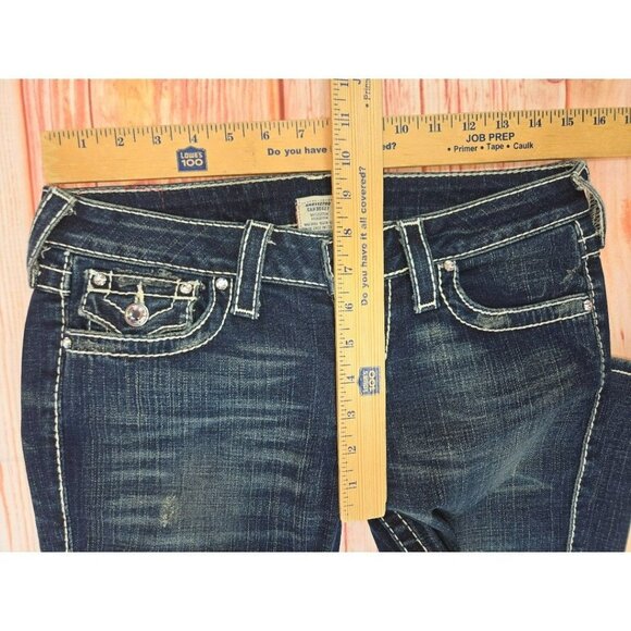 True Religion Disco Becky Big T Womens Bootcut Jeans 28 (31x31) Dark Wash USA - Picture 9 of 10
